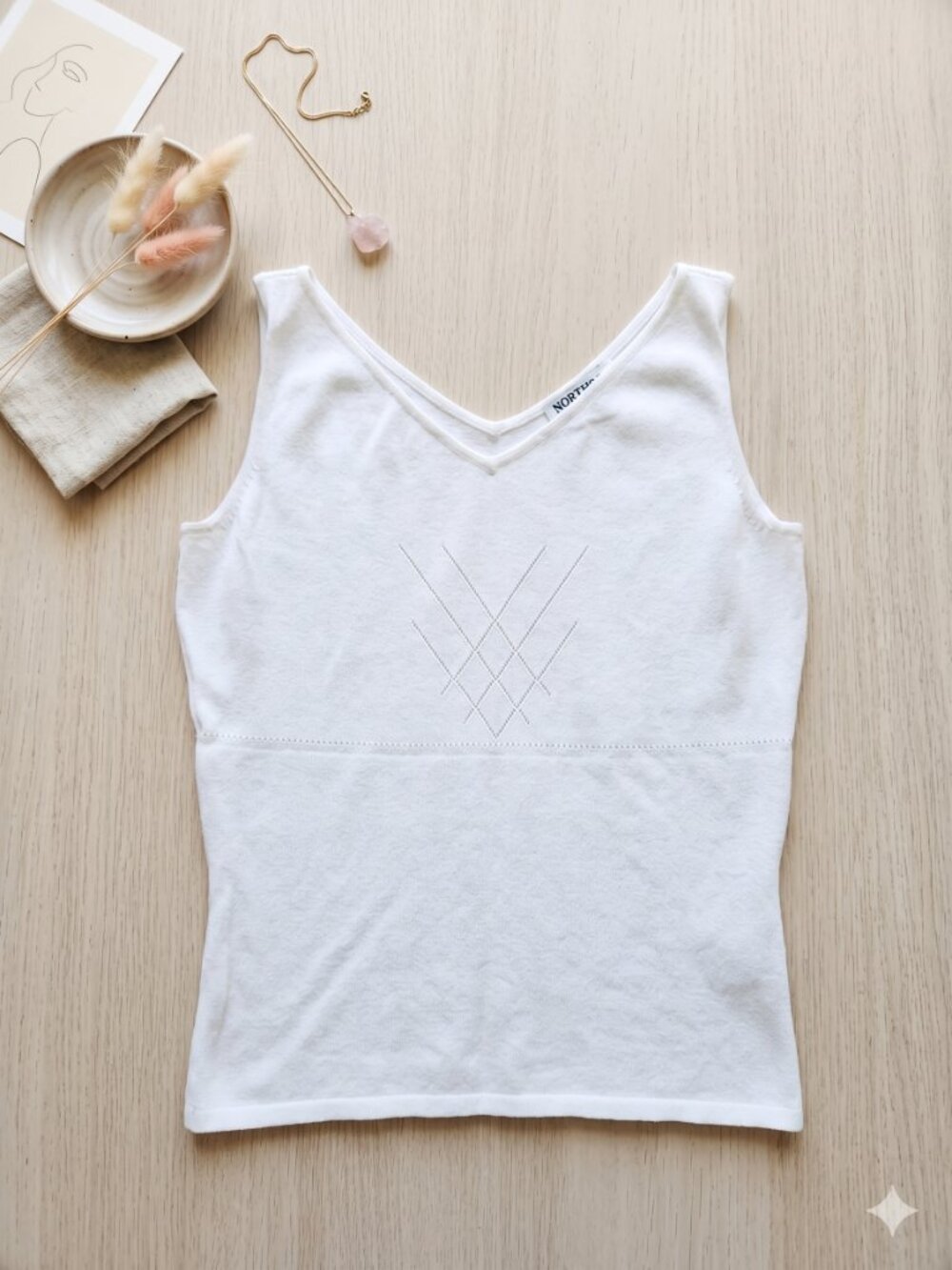 Northern Traditions White Tank Top